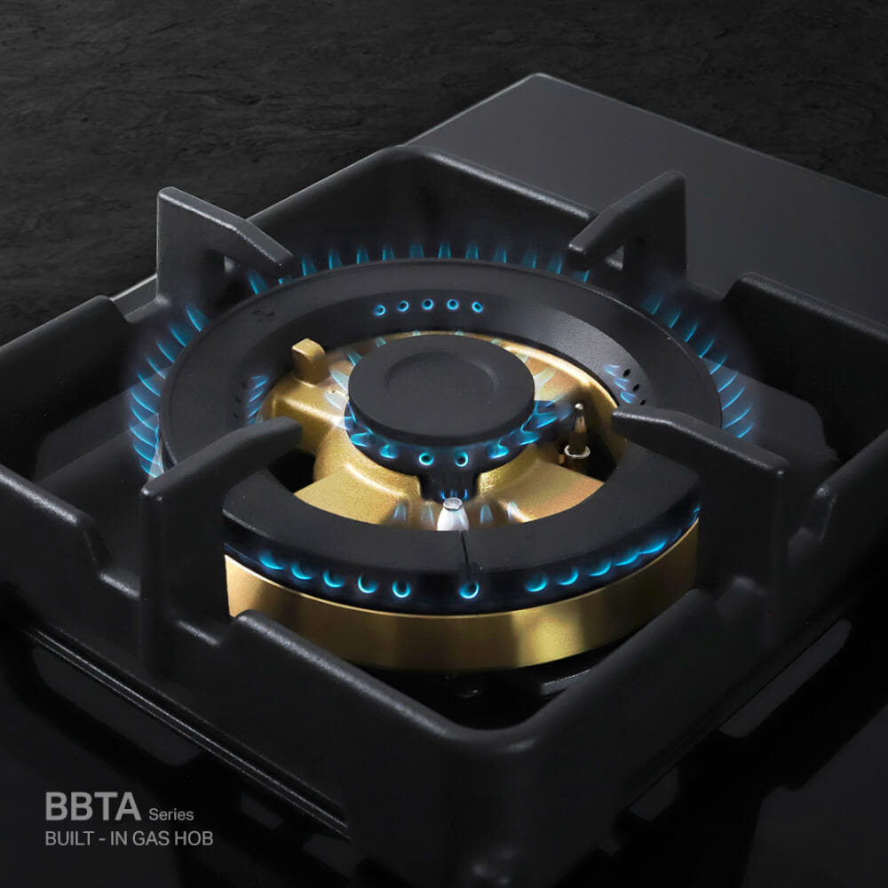 เตาฝังแก๊ส 2 หัว ฐานกระจกนิรภัย EVE HB78-2BBTA/BG 78 ซม. สีดำ_5